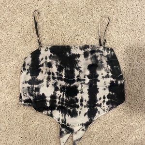Black & white tie dye tank top